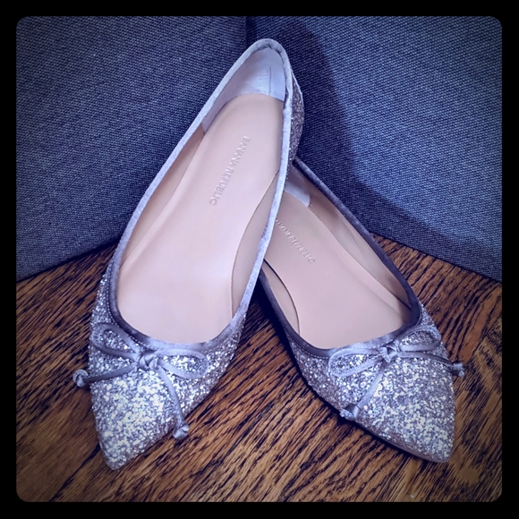 Banana Republic Glitter 'Pointy Toe Ball' Flats - Picture 1 of 16